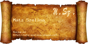 Matz Szelina névjegykártya